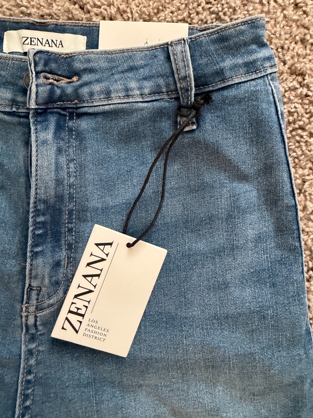 NWT Zenana High Waist Wide Leg Straight Denim Pants size medium stretch - Picture 9 of 13